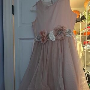 Elegant Pink Floral Kids Dress